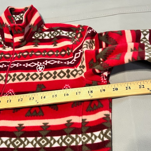 Ariat‎ Tek Fleece Pullover Aztec Phoenix Tribal Red/Pink South Western Pink M - Picture 6 of 9